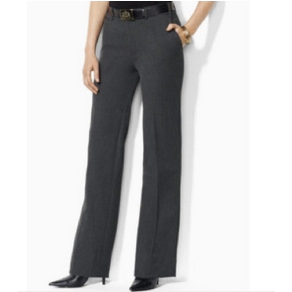 Lauren Ralph Lauren Sanderson Gray Straight Leg Dress Pants Sz 6 Office